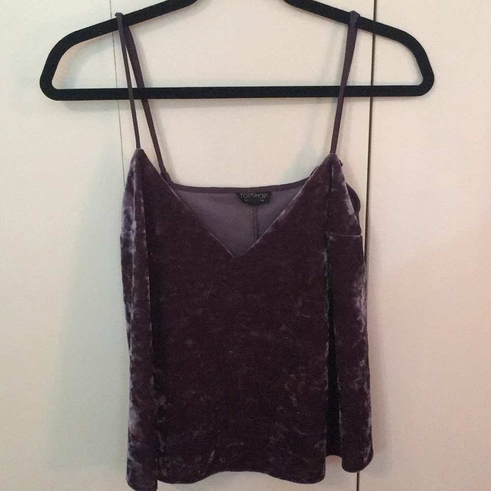 TOPSHOP US SIZE 4 VELVET BLOUSE